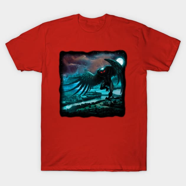 Mothman in flight T-Shirt by CreepyAcres